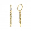 14K Yellow Gold Diamond And Chain Link Dangle Earrings .35Ct G/H, Vs-Si
