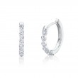 14K White Gold Diamond Oval Huggie Earrings .26Ct G/H, Vs-Si