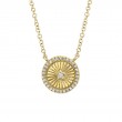 0.08Ct 14K Yellow Gold Diamond Star Circle Necklace
