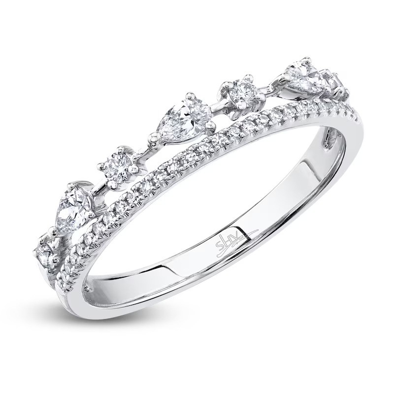 14K White Gold Double Diamond Ring