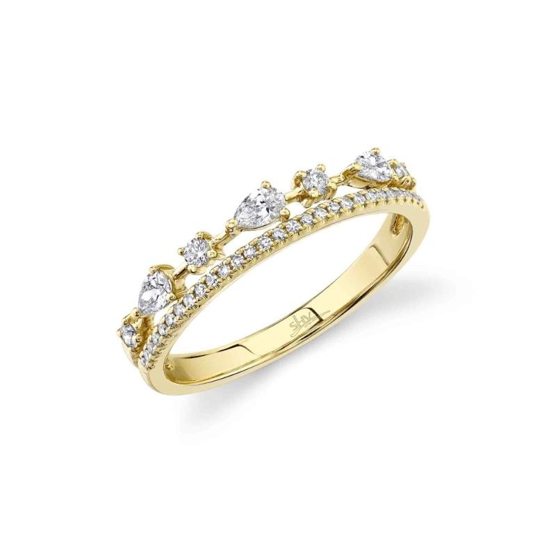 0.37Ct 14K Yellow Gold Diamond Pear Ring