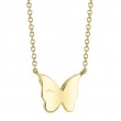 0.06Ct 14K Yellow Gold Diamond Butterfly Necklace