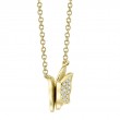0.06Ct 14K Yellow Gold Diamond Butterfly Necklace