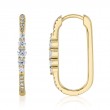 0.29Ct 14K Yellow Gold Diamond Oval Hoop Earrings