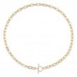 14K Yellow Gold 0.13Ctw Diamond Paperclip Link Necklace