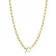14K Yellow Gold 0.13Ctw Diamond Paperclip Link Necklace
