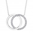 0.31Ct 14K White Gold Diamond Love Knot Circle Necklace