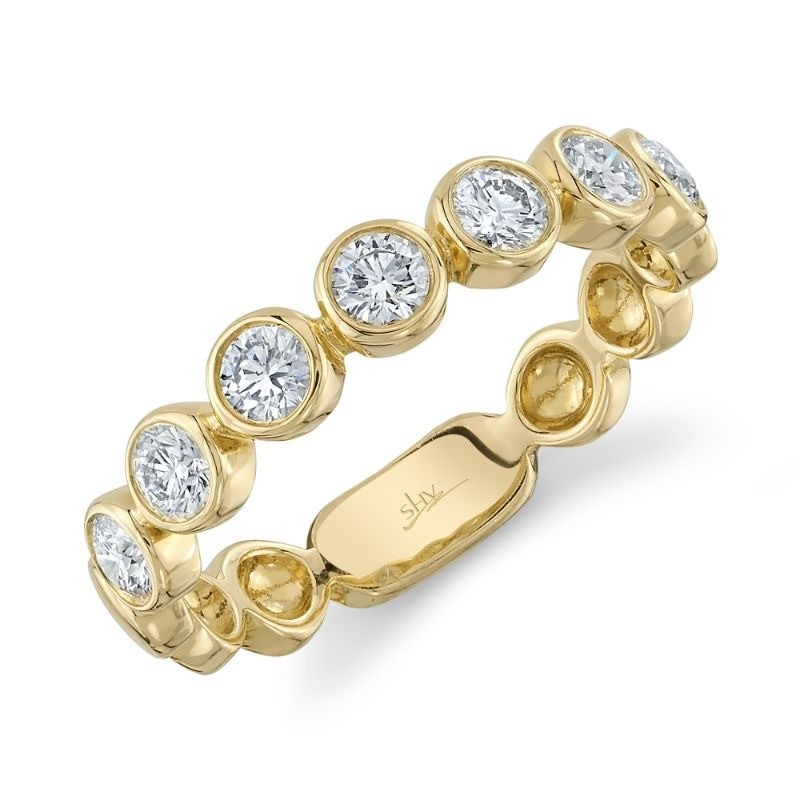 0.60Ct 14K Yellow Gold Diamond Bezel Band