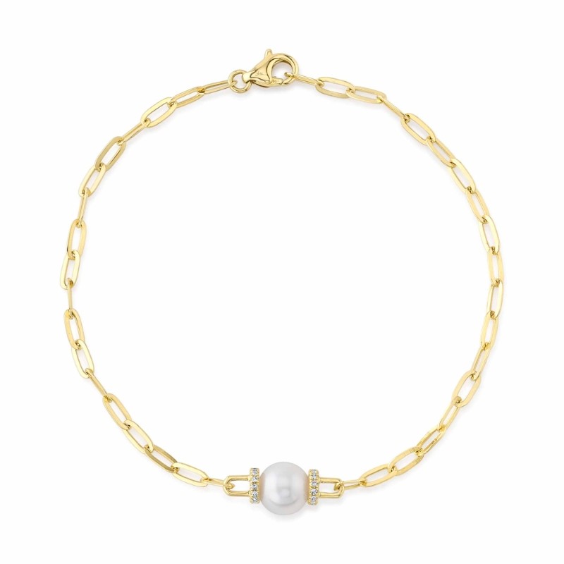 0.07Ct Diamond & Cultured Pearl Bracelet