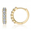 0.23Ct 14K Yellow Gold Diamond Huggie Earrings