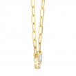 0.41Ct 14K Yellow Gold Diamond Heart Paper Clip Link Necklace