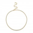 6.75Ct 14K Yellow Gold Diamond Crown Setting Tennis Necklace