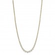 6.75Ct 14K Yellow Gold Diamond Crown Setting Tennis Necklace