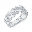 0.45Ct 14K White Gold Diamond Link Men's Ring