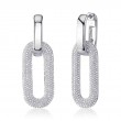1.33Ct 14K White Gold Diamond Pave Oval Earrings