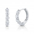 0.92Ct 14K White Gold Diamond Huggie Earrings
