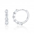 0.92Ct 14K White Gold Diamond Huggie Earrings