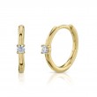 0.08Ct 14K Yellow Gold Diamond Huggie Earrings