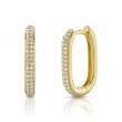 0.18Ct 14K Yellow Gold Diamond Oval Hoop Earrings