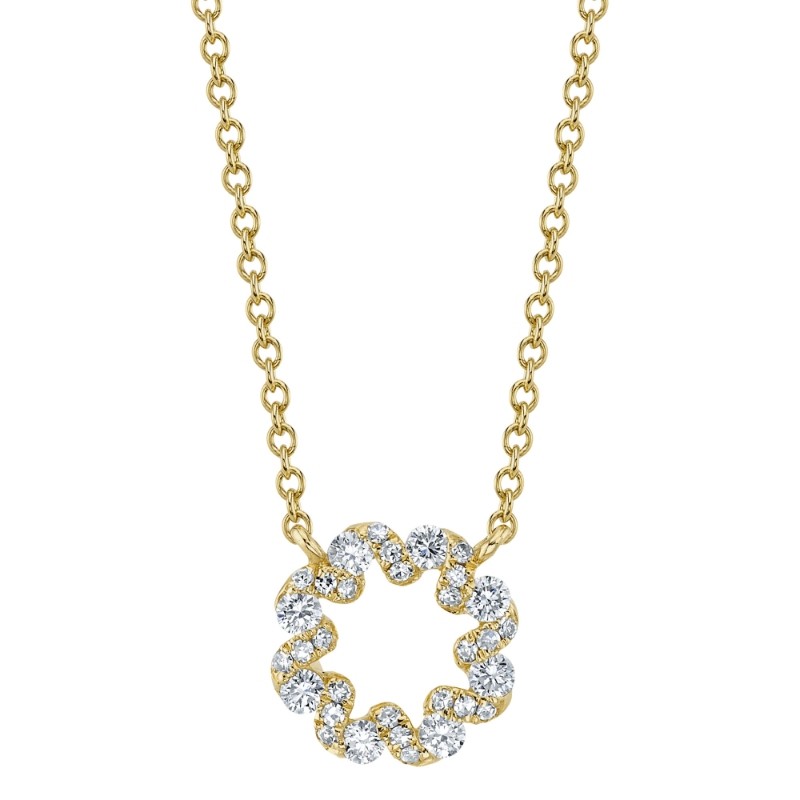 0.22Ct 14K Yellow Gold Diamond Necklace