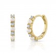 0.14Ct 14K Yellow Gold Diamond & Cultured Pearl Huggie Earrings
