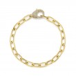 0.41Ct 14K Yellow Gold Diamond Paper Clip Link Bracelet