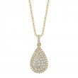1.09Ct 14K Yellow Gold Diamond Pear Necklace