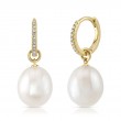 Shy Creation Diamond & Cultured Pearl Earrings