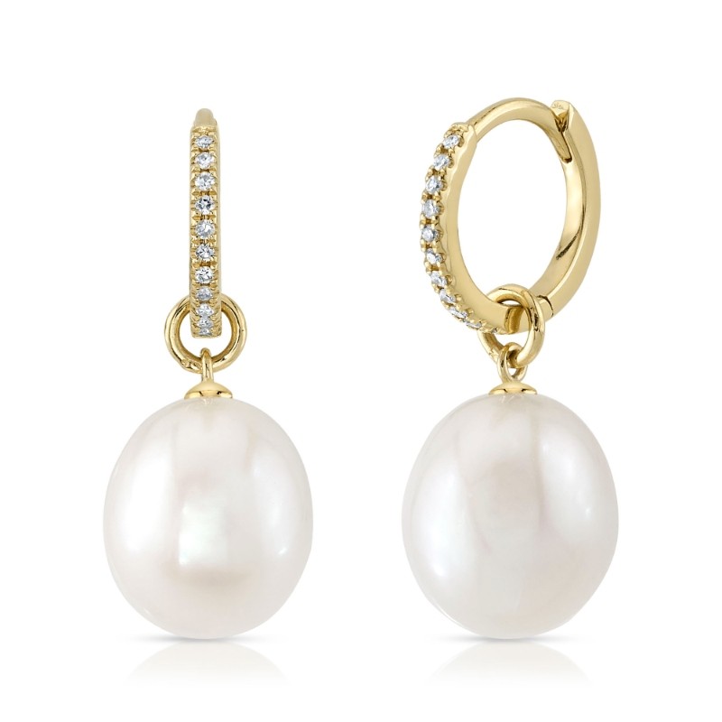 Shy Creation Diamond & Cultured Pearl Earrings