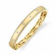 1.08Ct 14K Yellow Gold Diamond Baguette Marquise Bangle