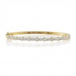 1.88Ct 14K Yellow Gold Diamond Bezel Bangle