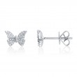 0.15Ct 14K White Gold Diamond Butterfly Stud Earrings