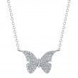 0.15Ct 14K White Gold Diamond Butterfly Necklace