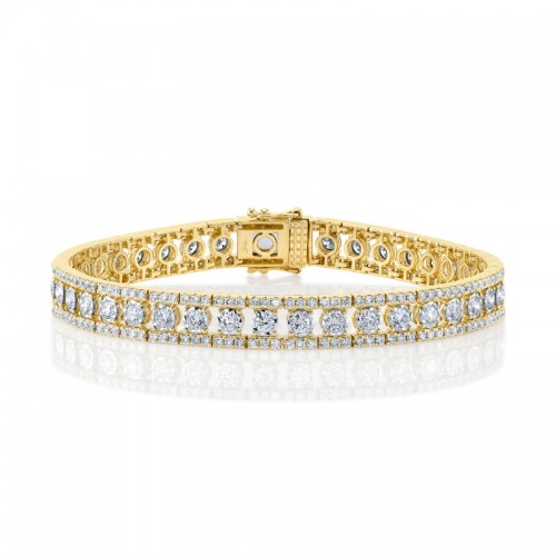 4.70Ct 14K Yellow Gold Diamond Tennis Bracelet