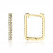 0.27Ct 14K Yellow Gold Diamond Rectangle Hoop Earrings