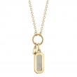 Shy 14Ky Mother Of Pearl Diamond Dog Tag Necklace