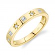 0.15Ct 14K Yellow Gold Diamond Baguette Star Lady's Band