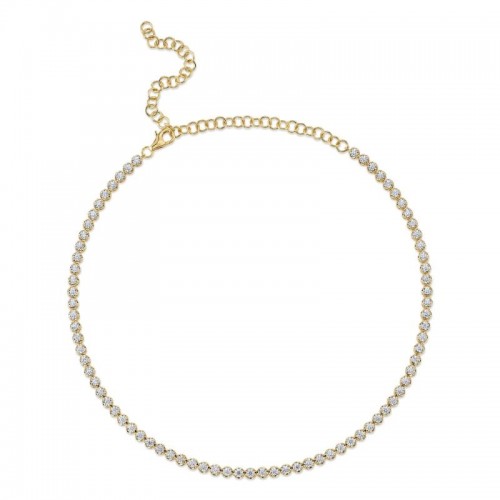1.93Ct 14K Yellow Gold Diamond Tennis Necklace