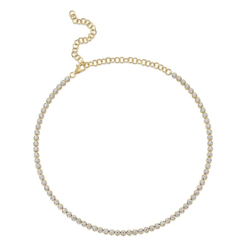 1.93Ct 14K Yellow Gold Diamond Tennis Necklace