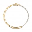0.66Ct 14K Yellow Gold Diamond Paper Clip Link Bracelet
