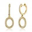 0.19Ct 14K Yellow Gold Diamond Oval Earrings