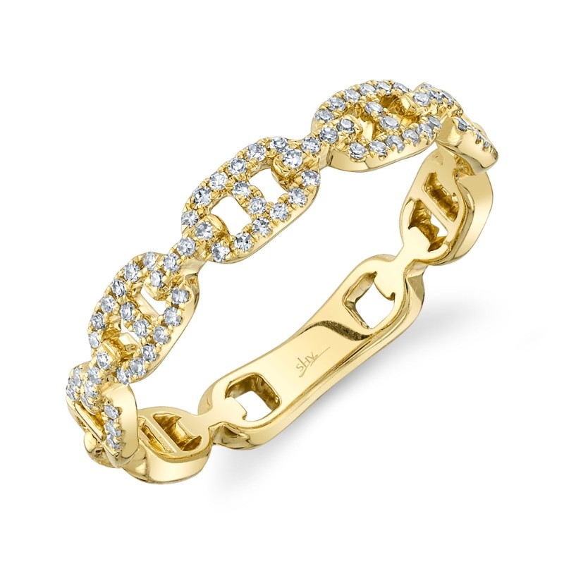 0.16Ct 14K Yellow Gold Diamond Link Band