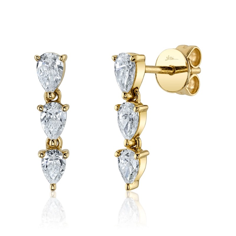 Diamond Pear Earrings