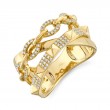 0.22Ct 14K Yellow Gold Diamond Pyramid Link Bridge Ring