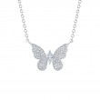 0.23Ct 14K White Gold Diamond Marquise Butterfly Necklace