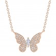 0.23Ct 14K Rose Gold Diamond Marquise Butterfly Necklace