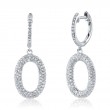 0.49Ct 14K White Gold Diamond Pave Oval Earrings