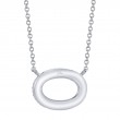 0.23Ct 14K White Gold Diamond Pave Oval Necklace