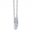 0.23Ct 14K White Gold Diamond Pave Oval Necklace