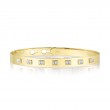 0.46Ct 14K Yellow Gold Diamond Baguette Latch Lock Bangle